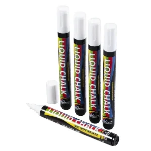 Chalk Liquid Pen 6mm x 5 White