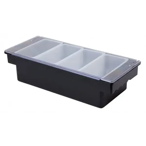 Condiment Holder – Black Plastic – 4 Part